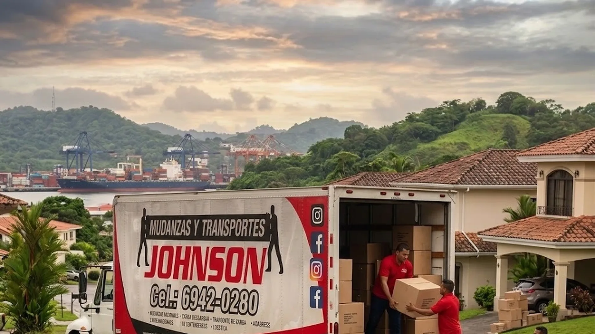 Hombre con cajas de mudanza